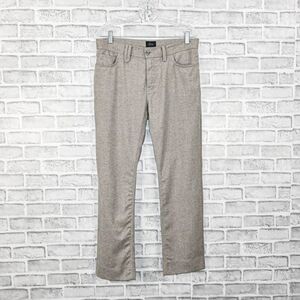 Brioni Luxury Flannel Wool Cotton twill Chamonix Jeans tan beige sz 34 comfort